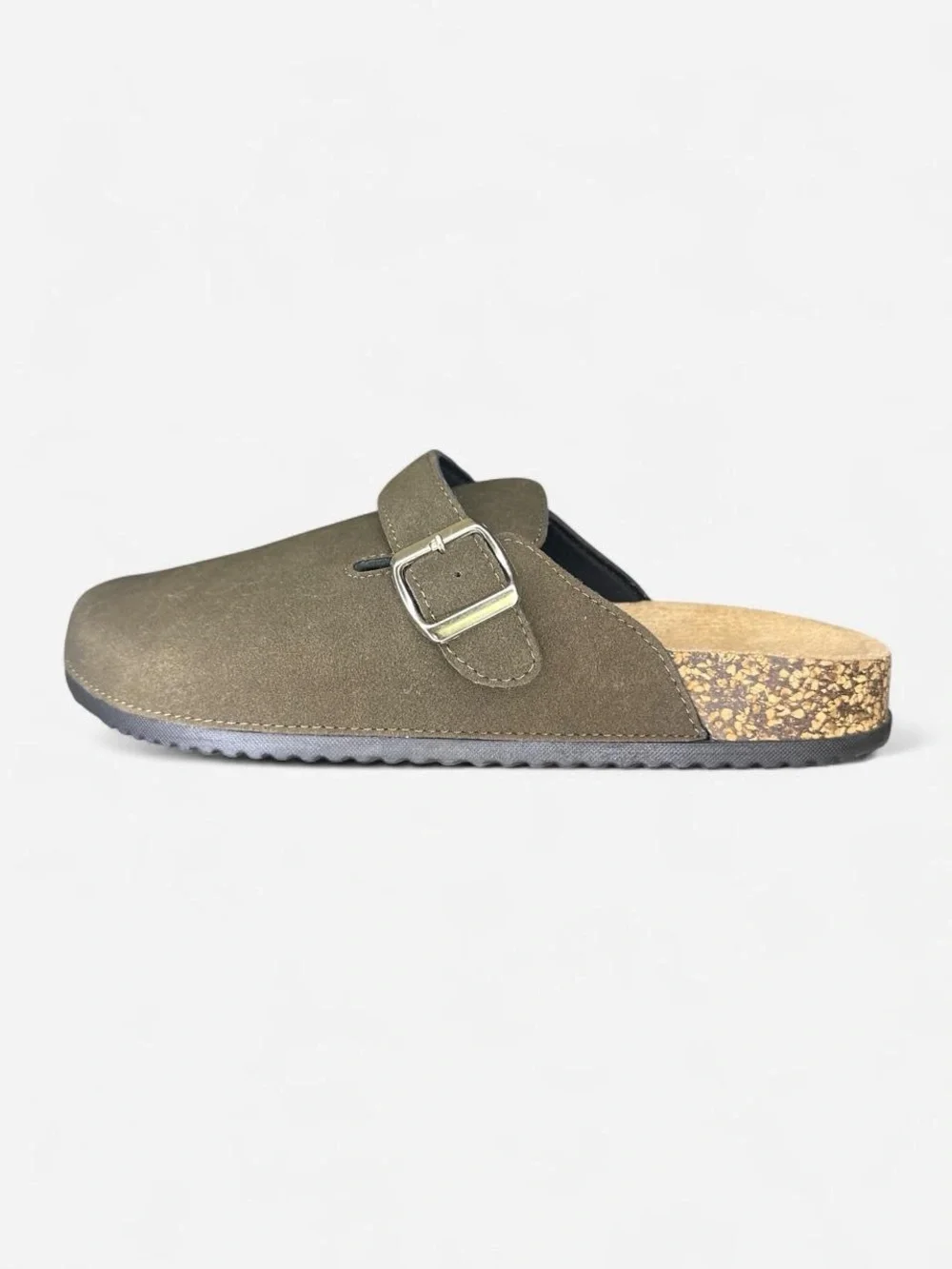 NWOT Women’s Olive Slip-On Buckle Clog